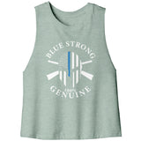 Blue Strong 100% Genuine Women's Racerback Crop Top