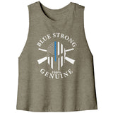 Blue Strong 100% Genuine Women's Racerback Crop Top