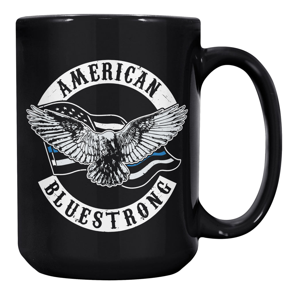 AMERICAN BLUE STRONG 15 oz BLACK MUG