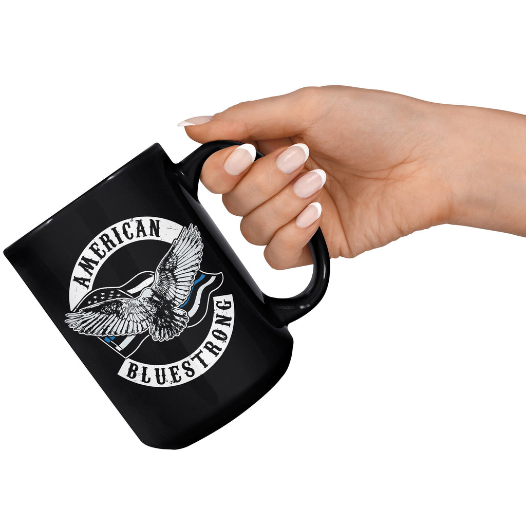 AMERICAN BLUE STRONG 15 oz BLACK MUG