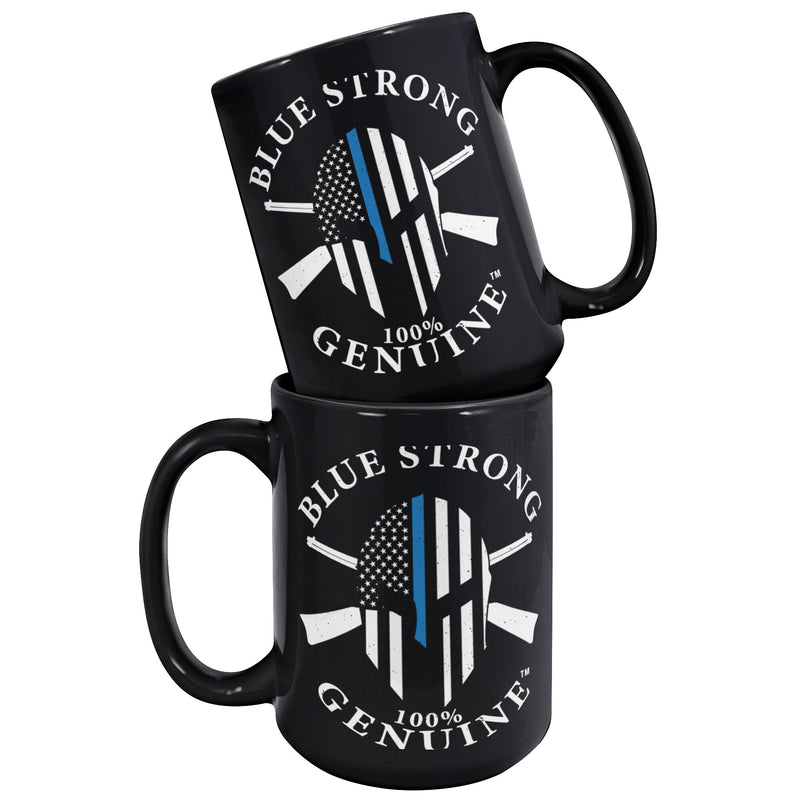 BLUE STRONG 100% GENUINE 15oz BLACK MUG