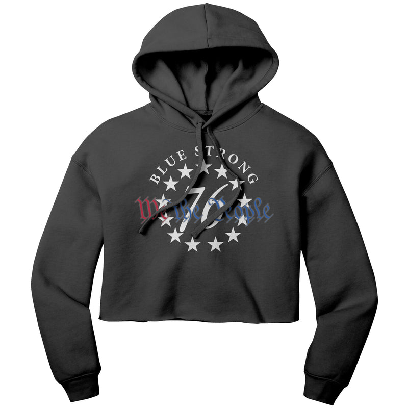 Bella Brand-Blue Strong- We The People Crop Fleece Hoodie