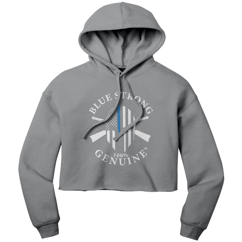 Bella Women's Fleece Blue Strong 100% Genuine crop hoodie- limited sizes and colors