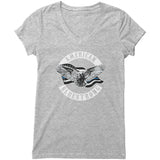 Bella Women's V-Neck American Blue Strong- FRONT PRINT ONLY