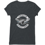 Bella Women's V-Neck American Blue Strong- FRONT PRINT ONLY