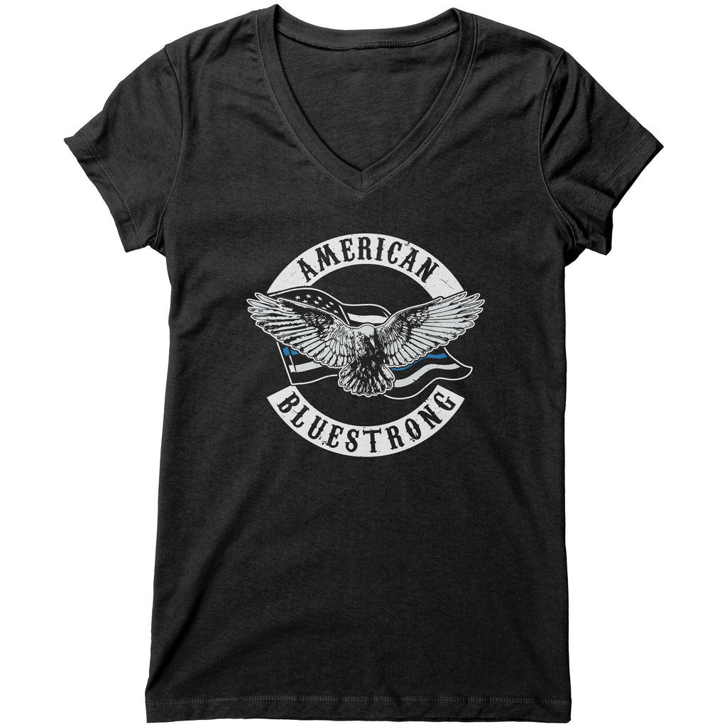 Bella Women's V-Neck American Blue Strong- FRONT PRINT ONLY